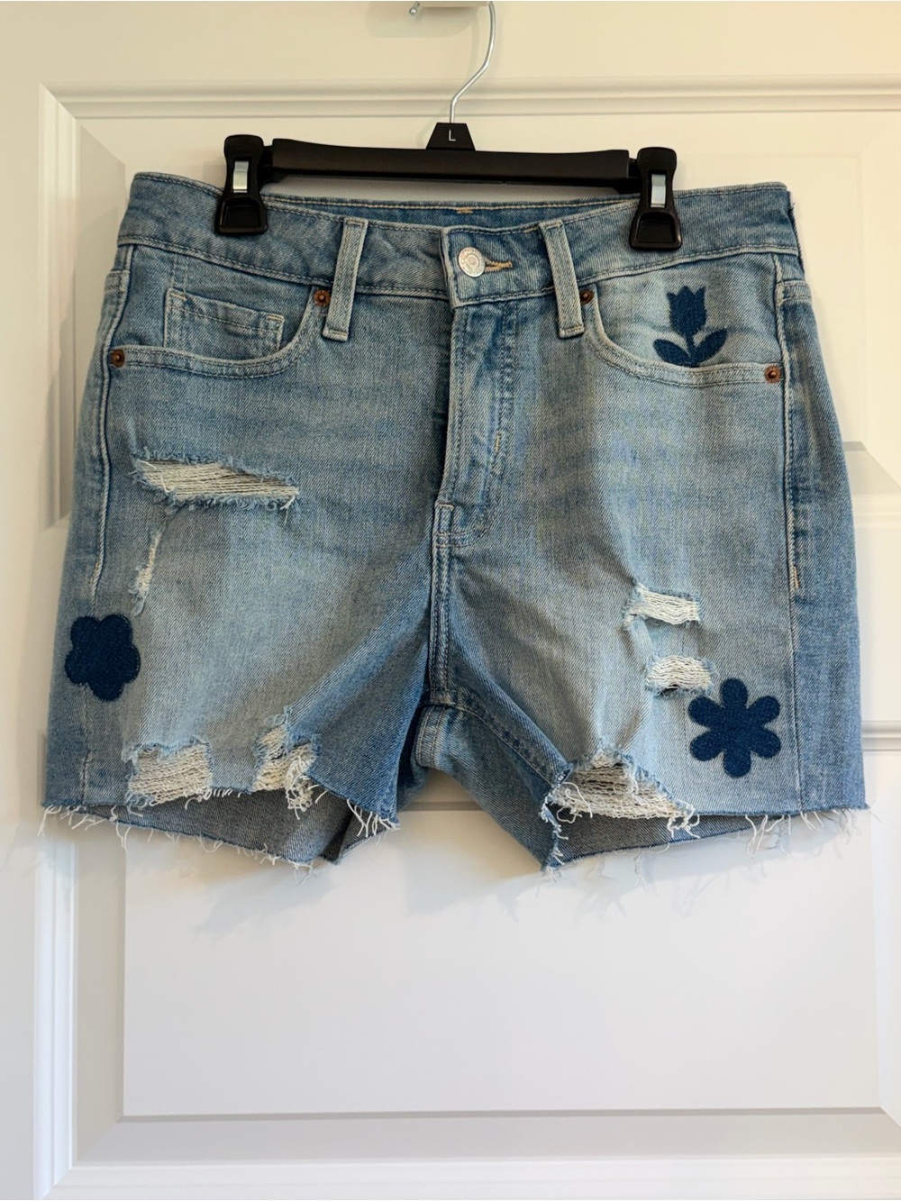 Old Navy Floral Patch Denim Shorts